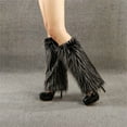 thumbnail image 4 of Women's Fluffy Leg Warmers Striped Leg Warmers for Women Winter Fluffy Leg Warmers Leg Warmers with Pom Poms Soft, 4 of 4