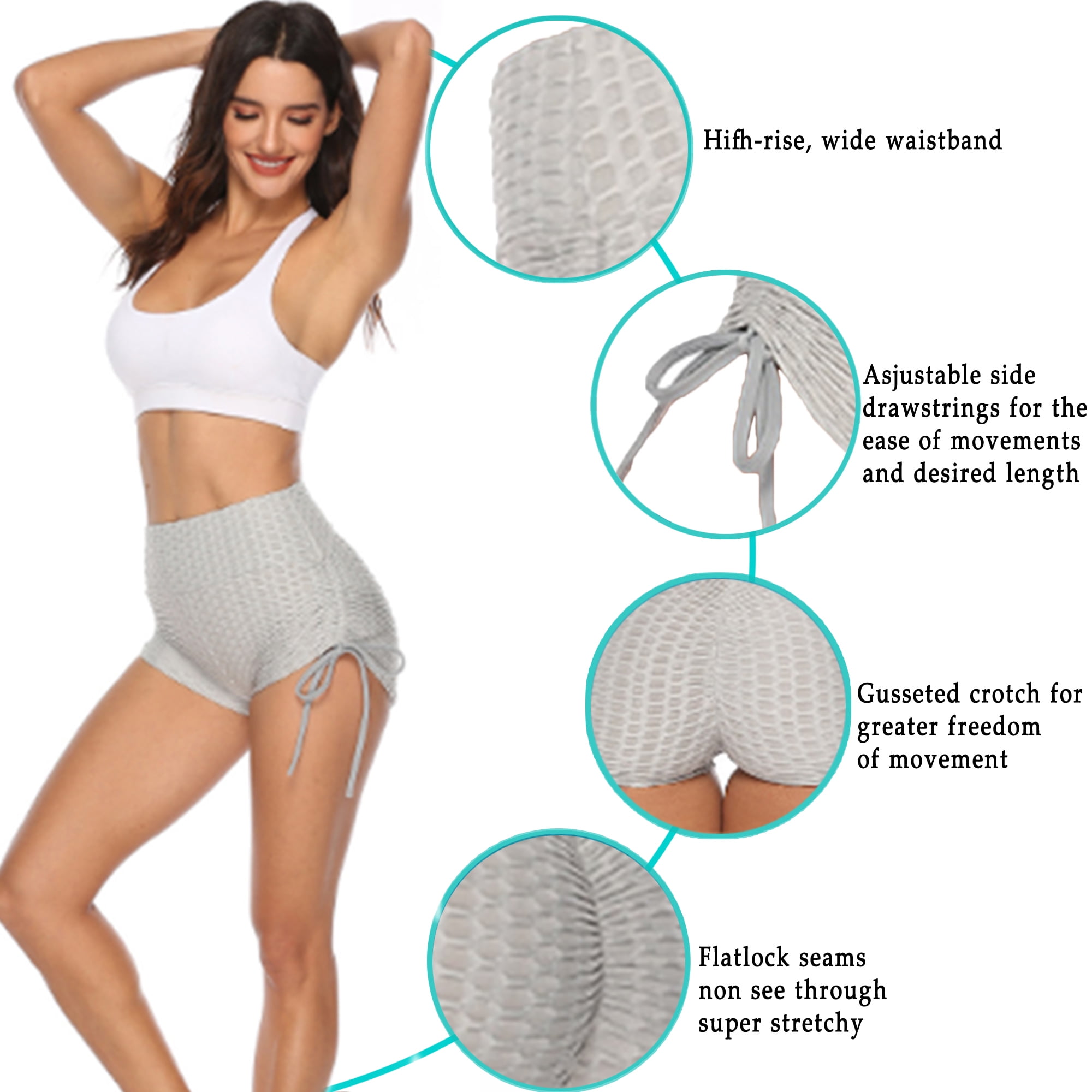 DODOING Yoga Hot Shorts for Women Tummy Control Workout Shorts