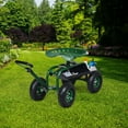 thumbnail image 2 of Costway Chariot de Jardin Roulant Siège de Travail avec Plateau Panier E Poignée Extensible Vert, 2 of 10