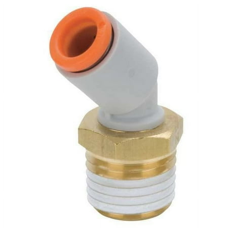 Smc Male Elbow,45 Deg,3/8 in.,TubexMNPT KQ2K11-36AS