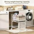 thumbnail image 2 of Wire Laundry Hamper Cart,Laundry Hamper Trolley with Pull Handle,White High Laundry Basket Cart for Laundry Room,Bathroom,Bedroom-White（23.6 * 15.75 * 28inch）, 2 of 8