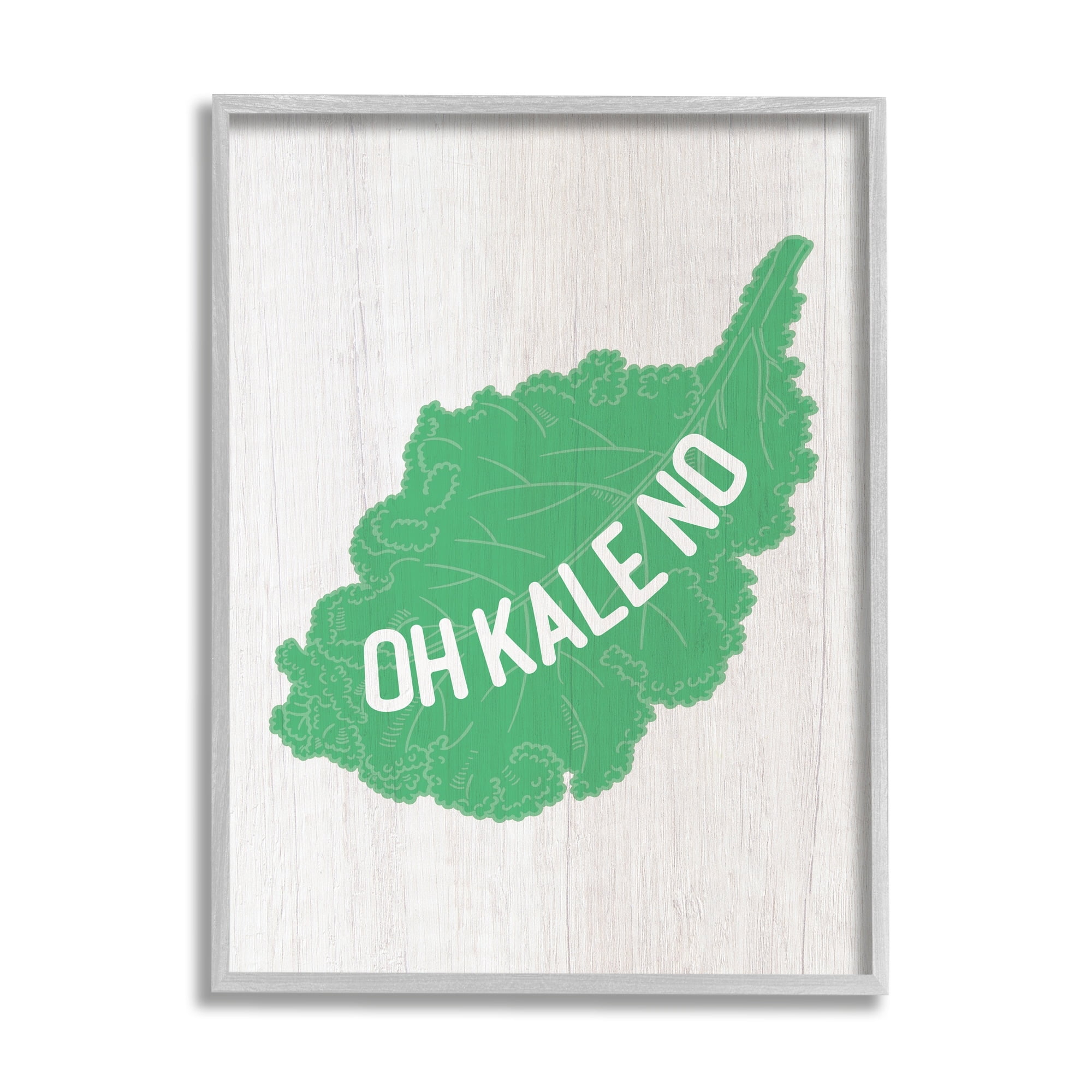 Stupell Industries Oh Kale No Clever Rustic Illustration Typography Framed Wall Art, 11 x 14, Design by Lil' Rue