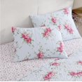 thumbnail image 5 of Shabby Chic - Juego de edredón doble reversible de algodón con funda a juego, elegante decoración floral para el hogar para todas las estaciones (Chloe Blue Twin), 5 of 5