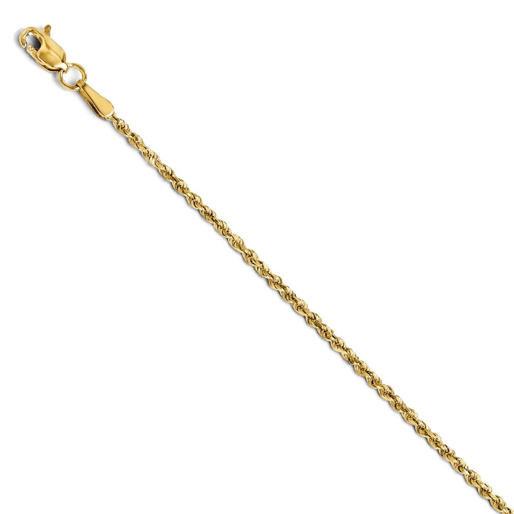 FJC Finejewelers 14k Yellow Gold 1.5mm Bright Cut Rope Chain Ankle Bracelet