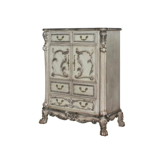 Modern Chest of Drawers - Minimalist Bedroom Storage - Vintage Bone White Finish