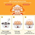 thumbnail image 5 of Wrea Egg Cooker with Automatic Shut off Multiple Settings 14 Count Rapid Electric Egg Boiler Maker, White, 5 of 8