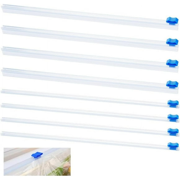8Pcs 2 Styles Refillable/Self-Adhesive Plastic Wrap Slide Cutter Compatible for 12/13in Cling Film Dispenser Sliding Cutter Two Way Replacement Home Kitchen Tin Foil Baking Parchment Paper