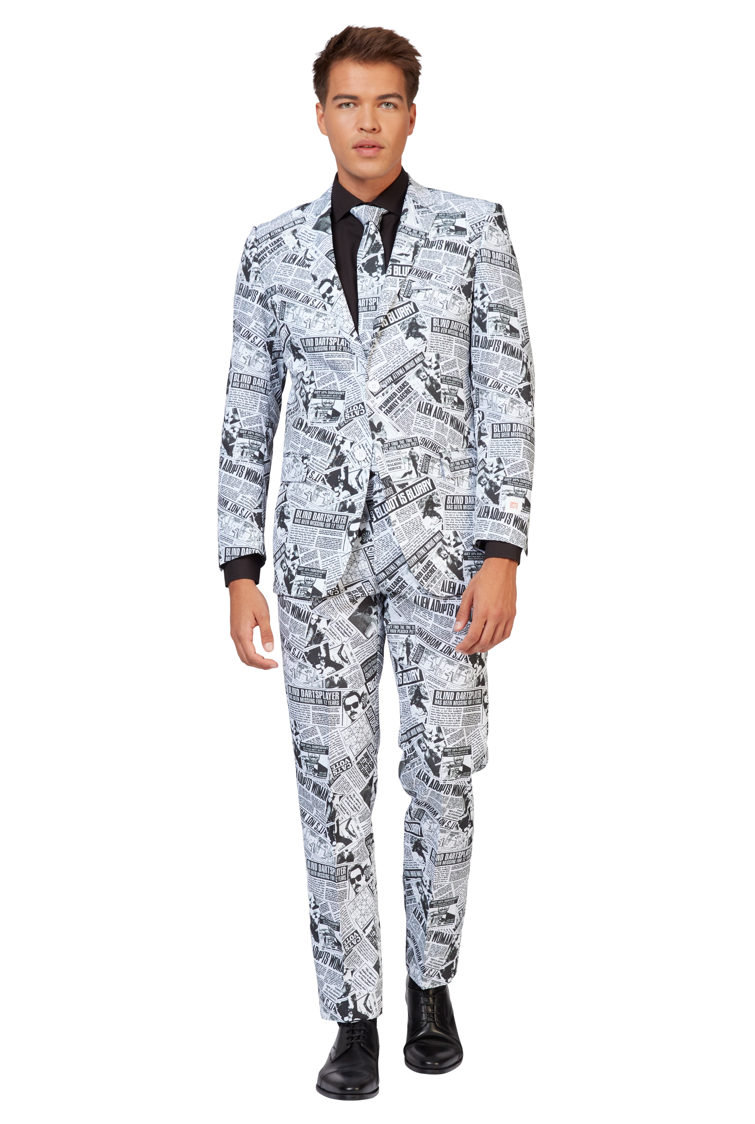 OppoSuits Men's Textile Telegraph Newspaper Suit