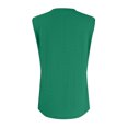 thumbnail image 6 of Women's Fashion Round Neck Sleeveless Slit Tank Top, Solid Color Casual Top for Stylish Summer Outfits,Green,S, 6 of 7
