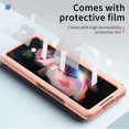 thumbnail image 2 of ELEHOLD for Samsung Galaxy Z Fold 3 Rugged Case, Hard PC＋Soft TPU Screen Protector Invisible Kickstand Hidden Bracket Anti-Scratch Shookproof Folding Case for ZFold 3 2021 7.6 inch, Pink, 2 of 6
