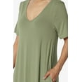 thumbnail image 5 of TheMogan Women's S~3X Soft Jersey Oversized V-Neck Short Sleeve Maxi Dress W Pocket, 5 of 6