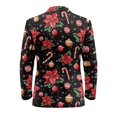 thumbnail image 5 of Chririnla Christmas Poinsettia Men's Suit Jacket One Button Dress Suit Dinner Sports Coats Tuxedo Blazer for Festival Party Dinner, 5 of 7