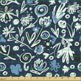 thumbnail image 2 of Ambesonne Floral Fabric by the Yard Upholstery, Sketch Style Flowers Art, 10 Yards, Night Blue Multicolor, 2 of 5