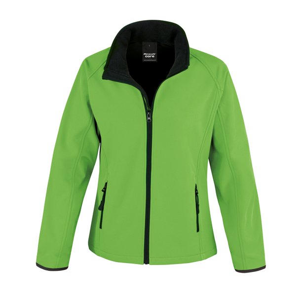 Result Core - Chaqueta Softshell para Mujer (Verde Vivo, Negro)