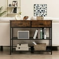thumbnail image 2 of GVN Console Table, Entryway Table,39.5 Inch Entryway Table with 2 Drawers and 2-Tier Shelves-Rustic Brown, 2 of 10