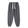 thumbnail image 1 of RXIRUCGD Pantalon Décontracté pour Homme à Couleur Unie avec Cordon à la Cheville, Pantalon Pleine Longueur, Gris, Taille : L, 1 of 6