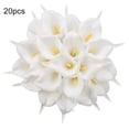 thumbnail image 1 of Decoración floral artificial oficina en casa PU flor falsa ceremonia de boda Mini flor artificial, blanco amarillo 20 Piezas Vogacara HA6565-01B*20, 1 of 3
