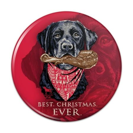 Best Christmas Ever Lab Dog Turkey Leg Pinback Button Pin