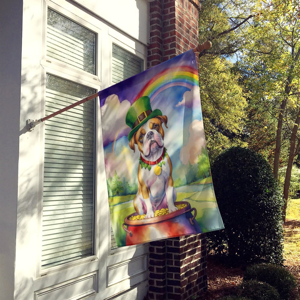 American Bulldog St Patrick's Day House Flag 28 in x 40 in