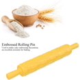thumbnail image 3 of Rodillo para fondant, rodillo de plástico en relieve, mango antiadherente para galletas, pasteles, decoración de pasteles, 14,4 x 2 pulgadas (amarillo), 3 of 5