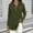 Army Green, variant on Women's Hooded Tunic Top Half Zip Long Sleeve Drawstring Relaxed Loose Fit Side Slit Curved Hem Casual Everyday Wear