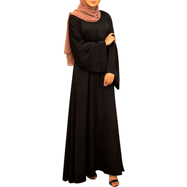 Gspmoly Robes Décontractées pour Femmes, Robe Ample pour Femmes Robe Décontractée Robe Unie Grande Robe Col Rond Robe à Manches Longues Robe de Cocktail Offres Hebdomadaires