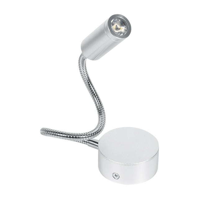 AC85-265V Lampe de Lit Led Blanc Chaud 1W Lecture Travail avec Col de Cygne Flexible (1W Blanc Chaud)