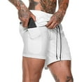 thumbnail image 1 of Maillot d'Entraînement 2 en 1 pour Hommes, Short de Course avec Doublure, 1 of 7