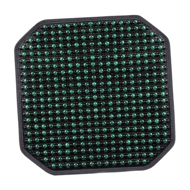 Funda de asiento de verano con masaje y cojín refrescante, asiento robusto de cuentas de madera cuadradas. Verde
