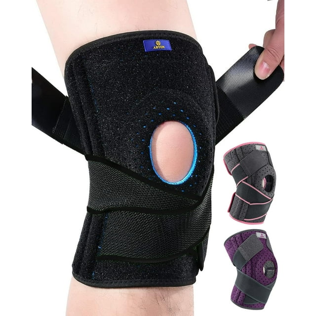 Rodilleras ABYON de talla grande para el dolor de rodilla con estabilizadores laterales para hombres y mujeres. Alivia desgarros de menisco, ligamento cruzado anterior (LCA), ligamento colateral later