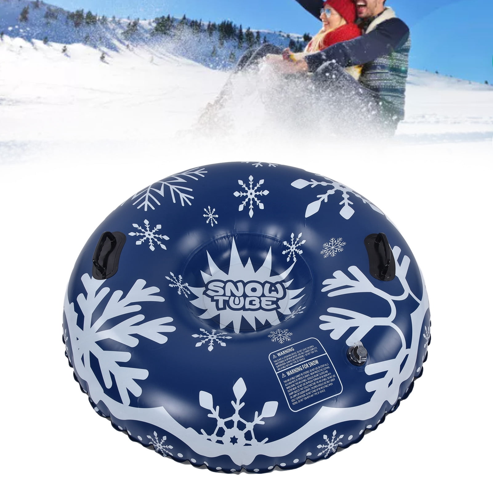 FAGINEY Anneau de Ski Flottant, Cercle de Ski Gonflable avec Poignée, Cercle de Ski Gonflable d'Hiver de PVC avec Poignée Excellent Étanchéité à l'Air Tube de Neige Accessoires de Ski