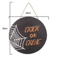 thumbnail image 2 of Letrero de bienvenida de Halloween compatible con la decoración de la puerta de entrada, corona de madera redonda para colgar en la pared compatible con la fiesta navideña, 2 of 5