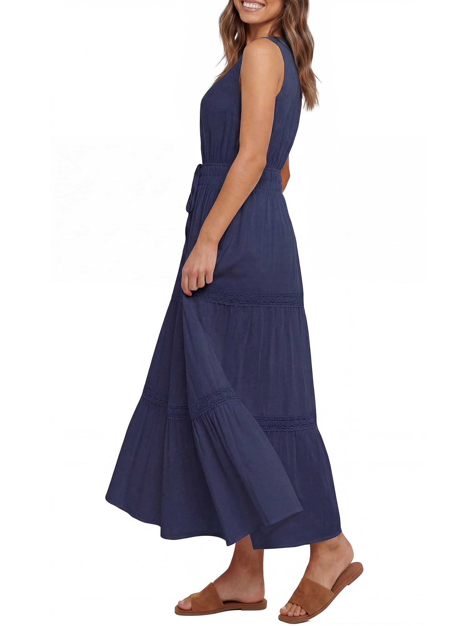 Pretty Garden Women's Short Sleeve Maxi Cap Sleeve Dress, Sizes S-XXL