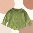 thumbnail image 5 of hengsof Chemise de Base en Tricot Doux pour Enfants, Chemise à Boutons avec Manches Roulées Confortables, Tenue Décontractée Quotidienne, 5 of 5