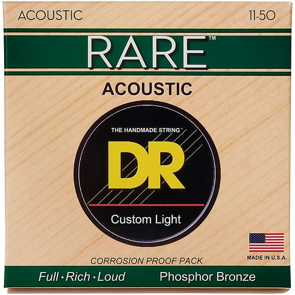 DR RARE Phosphor-Bronze Acoustic Guitar Strings - Medium Light