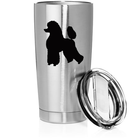Smooth Body Tumbler Stainless Steel Vacuum Insulated Travel Mug Cup Gift Poodle (Stainless Steel 20 oz)