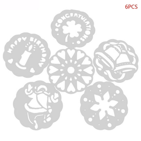 

6pcs/set Plastic Cake Mold Flower Spray Stencils Powdered Sugar Chocolate Decorating DIY Kitchen