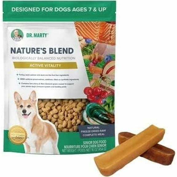 Dr. Marty Nature's Blend for Active Vitality Seniors Freeze Dried Raw Dog Food, 16 oz C25