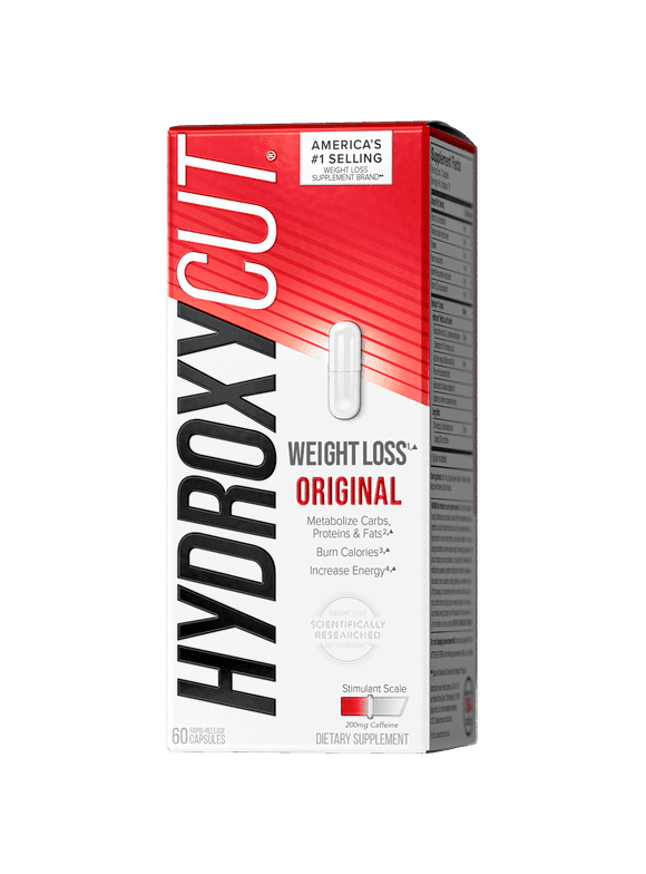 Hydroxycut Original Weight Loss Supplement Pills with Apple Cider Vinegar, 200 mg Caffeine, 60 Ct