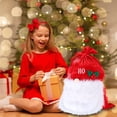 thumbnail image 3 of Bolsa de regalo de Papá Noel de Navidad, bolsas de regalo de tela, bolsas con cordón de Navidad para bolsas de juguete, decoración para fiestas navideñas, 3 of 5