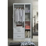 Hodedah 3 Door Bedroom Armoire with Drawers, White Finish - Walmart.com
