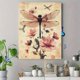 thumbnail image 4 of Qisvanset Framed Canvas Wall Art 12x16 Inch Dragonfly Pink Wildflower Neutral Botanical Art, 4 of 5