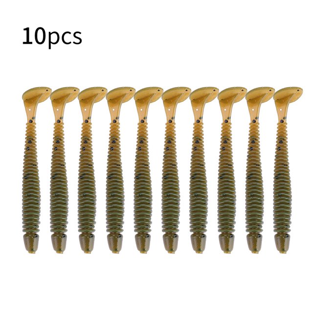 10 Uds. Señuelos artificiales de plástico suave de 5cm para peces, cebos para gusanos, accesorio para aparejos de pesca A