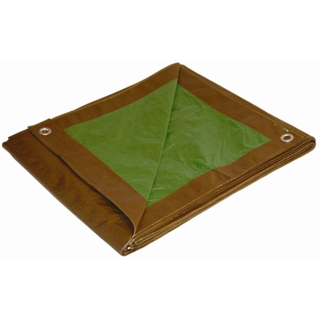 8x10 Multi-Purpose Brown/Green Medium Duty DRY TOP Poly Tarp (8'x10')