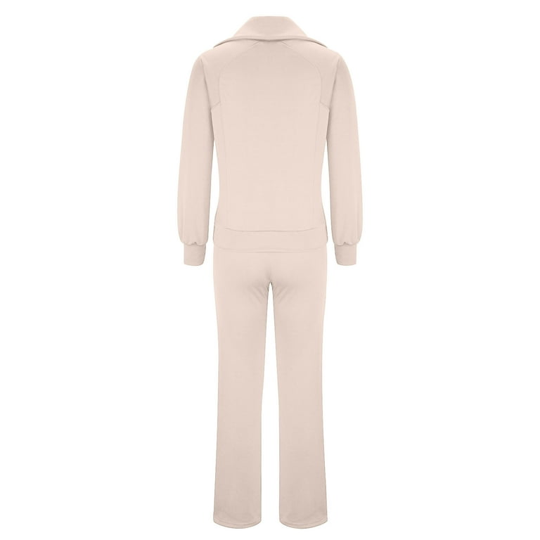 Womens Tracksuit Set Full Plain Long Sleeve Hoodie and Jogging Bottoms 2  Piece Outfit Casual Loose Sweatshirt Co Ord Set Sweat Suit Aesthetic Sport