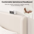 thumbnail image 6 of Frostbloom Full Size Boucle Upholstered Platform Bed Frame with Wingback Headboard, Beige, 6 of 10