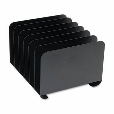 Steelmaster Vertical Organizer - Steelmaster Desktop Vertical Organizer, Six Sections, Steel, Black