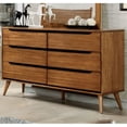 thumbnail image 2 of Furniture of America Belkor Mid-Century Modern Wood 6-Drawer Dresser in Oak, 2 of 5