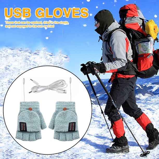 Guantes calefactables eléctricos recargables Guantes de ciclismo de doble cara Regalo de medio dedo FLhrweasw Nuevo