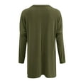 thumbnail image 4 of XUELUO Boho Tops For Women Autumn Winter Solid Color Turtleneck Long Sleeve Loose Casual Shirts For Women Tshirts Outwear,Green,S, 4 of 5